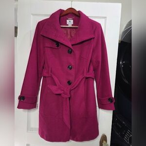Worthington Fuchsia Wool Blend Coat